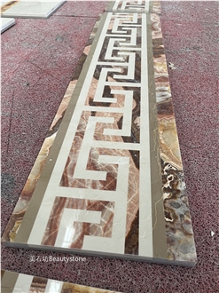 Luxury House Water Jet Marble Pattern Floor Trim Border Line