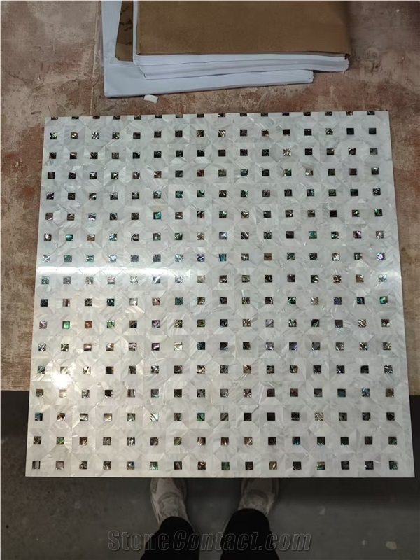 Vintage Mother Of Pearl Mosaic  Wall Mosaic,Abalone Shell