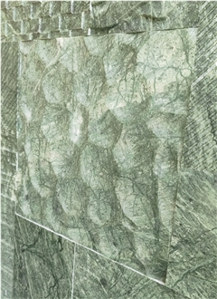 3D Carved Different Surface Finishing Green Marble CNC Wall Panels