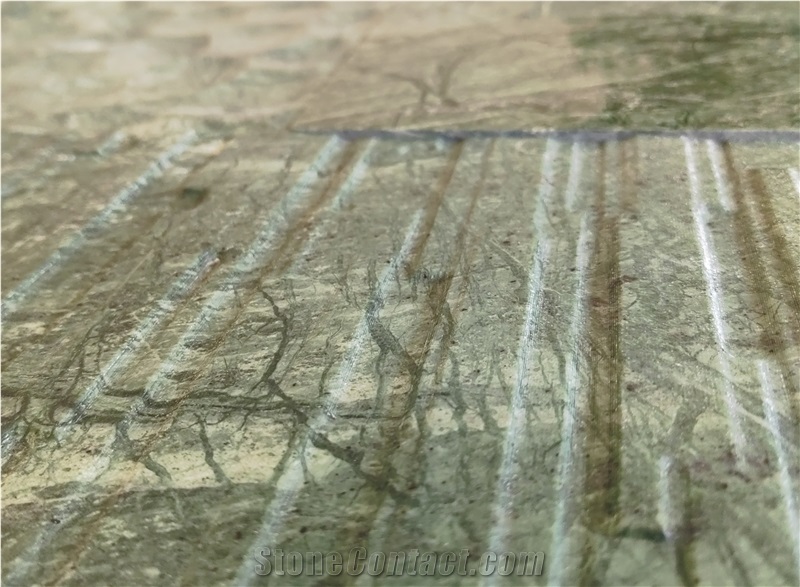 3D Carved Different Surface Finishing Green Marble CNC Wall Panels