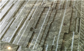 3D Carved Different Surface Finishing Green Marble CNC Wall Panels