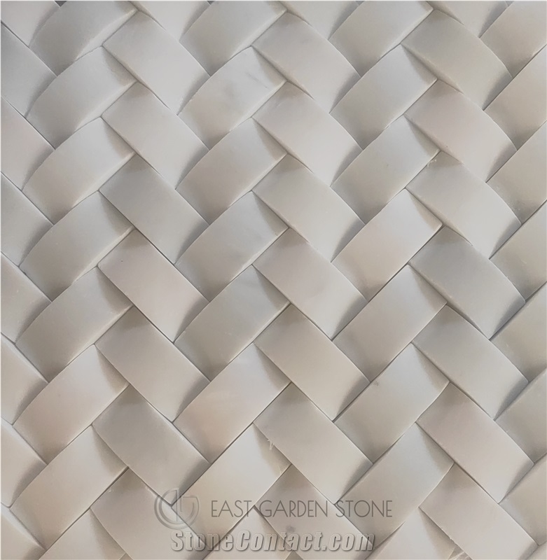 Braided Pattern Marble Mosaic Tiles