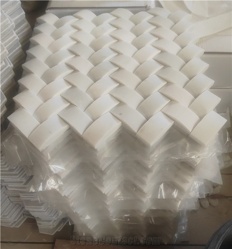 Braided Pattern Marble Mosaic Tiles