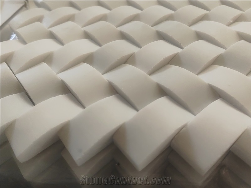 Braided Pattern Marble Mosaic Tiles