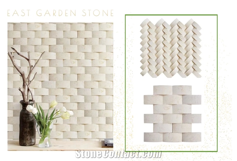 Braided Pattern Marble Mosaic Tiles
