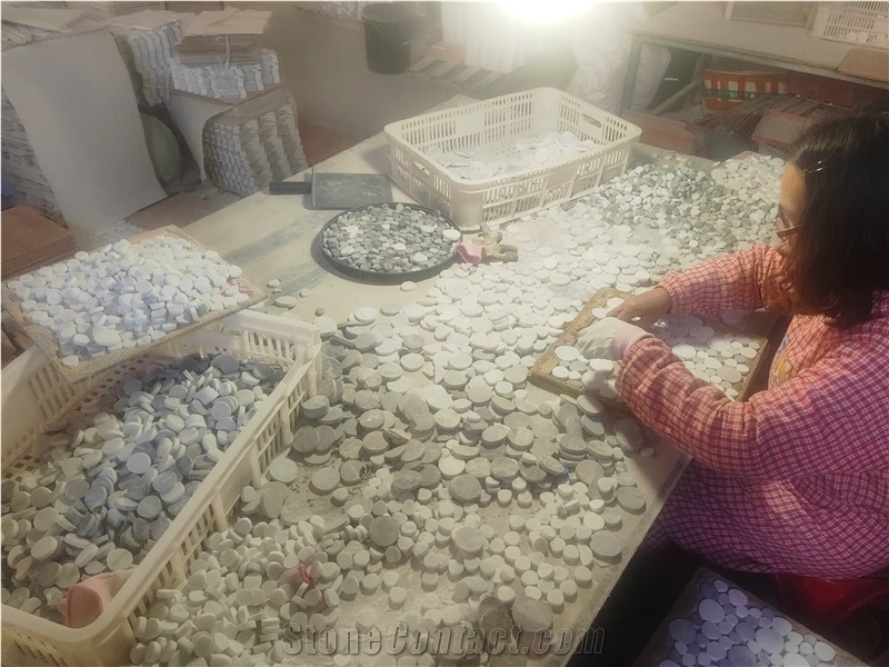 Braided Pattern Marble Mosaic Tiles
