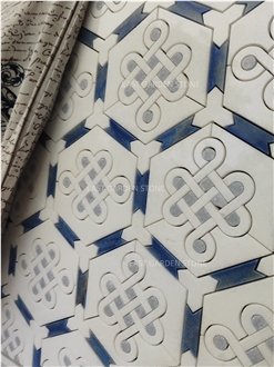 Imperial Palace Pattern Blue And White Mosaic Tiles