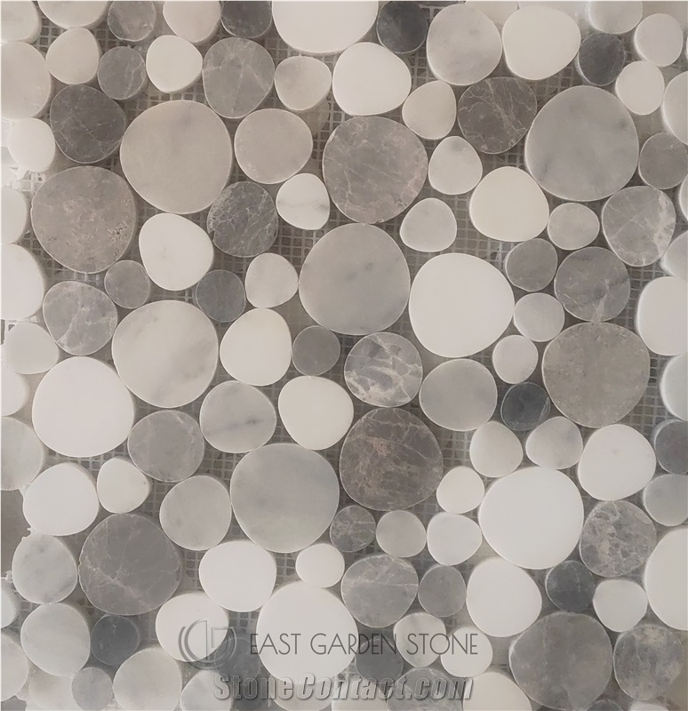 Pebblestone Marble Mosaic Tiles