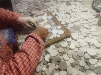 Pebblestone Marble Mosaic Tiles