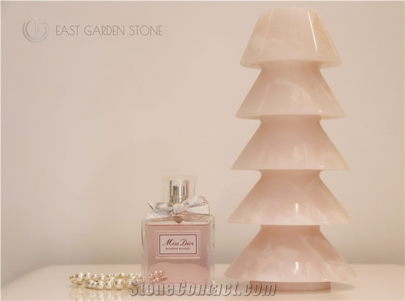 Pink Onyx Christmas Tree  Pedestal Column