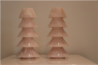 Pink Onyx Christmas Tree  Pedestal Column