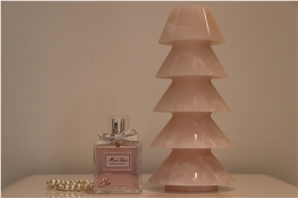 Pink Onyx Christmas Tree  Pedestal Column