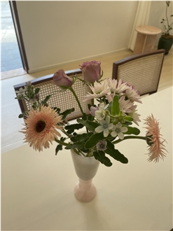 Pink Onyx Translucency  Interior Vase In High-End Design