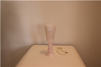 Pink Onyx Translucency  Interior Vase In High-End Design