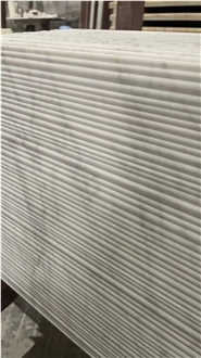 Waves Carrara Fluted 3D Honed Marble CNC Wall Panels