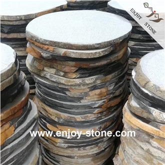 Grey Basalt Sawn Cut, 2~3Cm Thick Garden Stepping Pavers