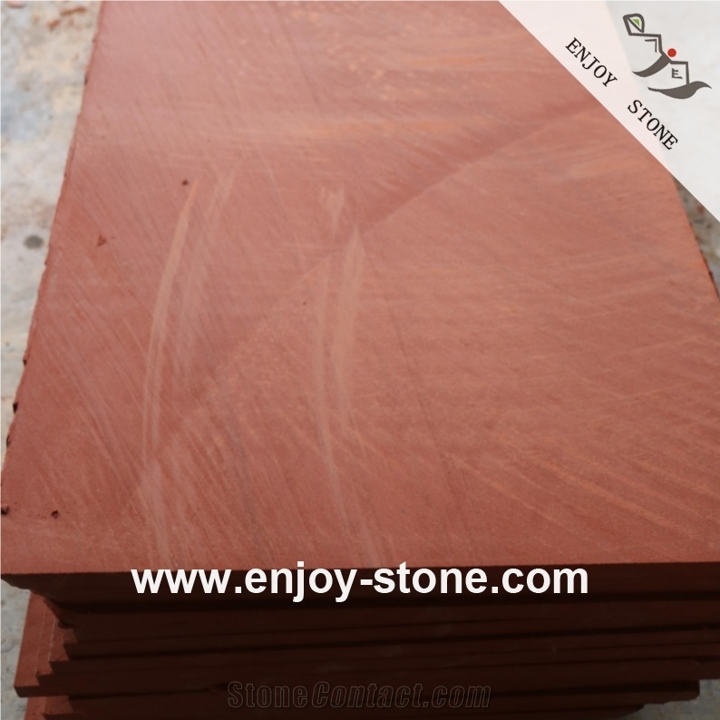 Red Sandstone Sawn Cut Tiles For Flooring And Wall Cladding