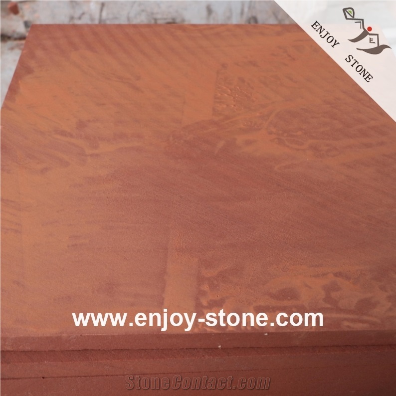 Red Sandstone Sawn Cut Tiles For Flooring And Wall Cladding