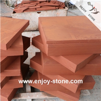 Red Sandstone Sawn Cut Tiles For Flooring And Wall Cladding
