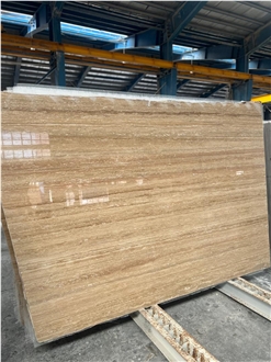 Beige Travertine Vein-Cut Slabs