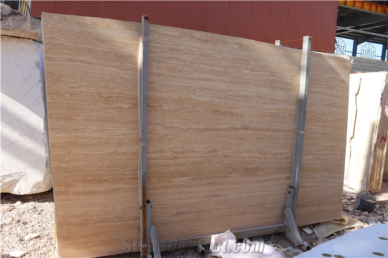 Beige Travertine Vein-Cut Slabs