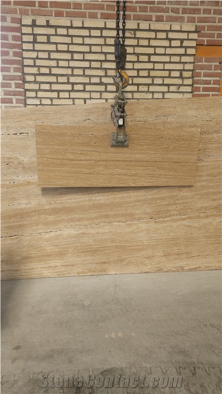 Beige Travertine Vein-Cut Slabs