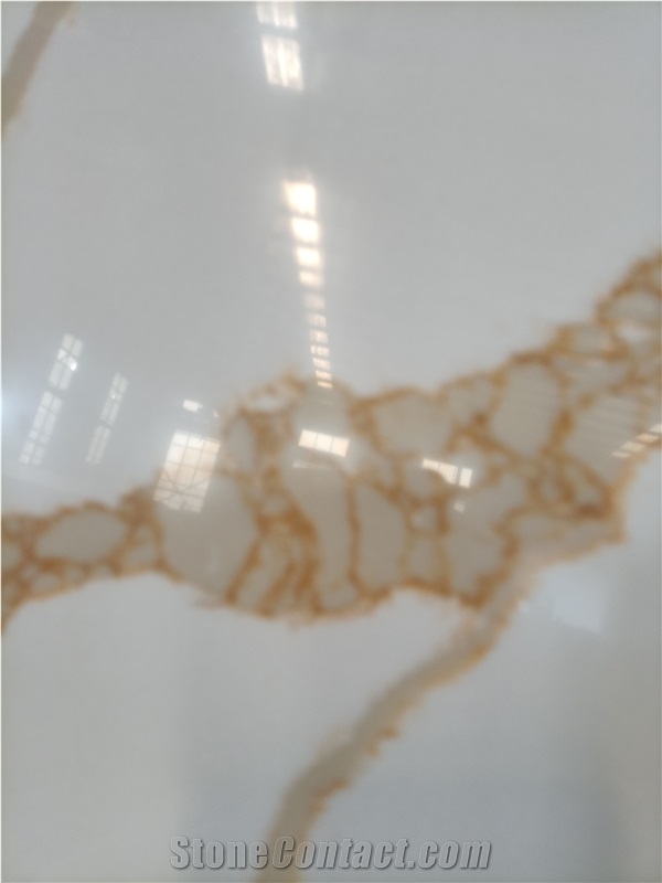 Artificial Stone Slabs Hot Sale Gold Pattern 1069 Quartz