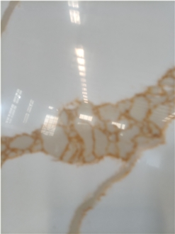 Artificial Stone Slabs Hot Sale Gold Pattern 1069 Quartz