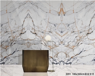 Polished Calacatta Luxe Sintered Stone Slabs Polished Calacatta Luxe Sintered Stone Slabs