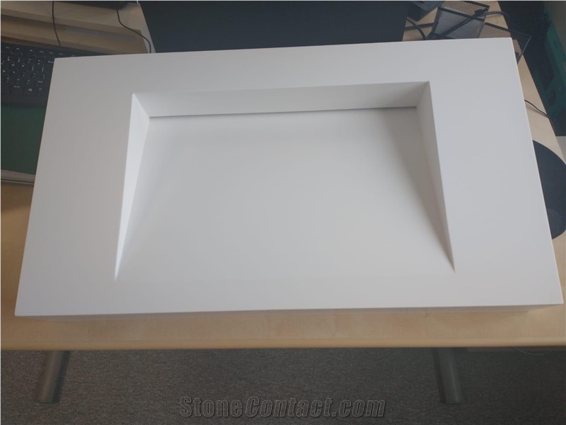 Solid Surface Artificial Stone Wall Hang Basin Bathroom Sink