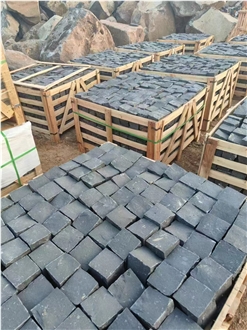 China Durable Zhangpu Black Basalt Split Cobble Stone
