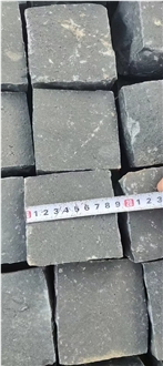 China Durable Zhangpu Black Basalt Split Cobble Stone