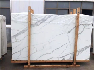 China Artificial Calacatta White Nano Stone Slabs