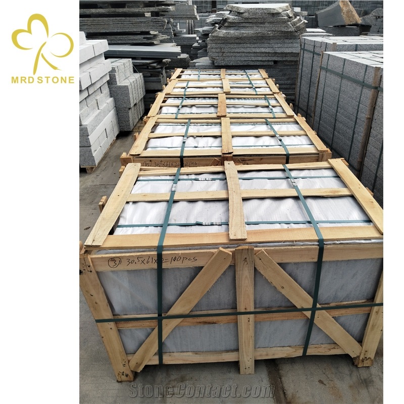 China Factory G623 Grey Flamed Granite Tile Floor