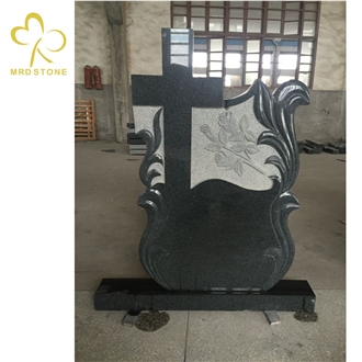 China G654 Polished Granite Gross Headstone