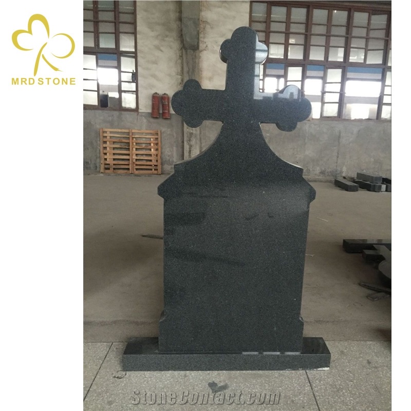 China G654 Polished Granite Gross Headstone