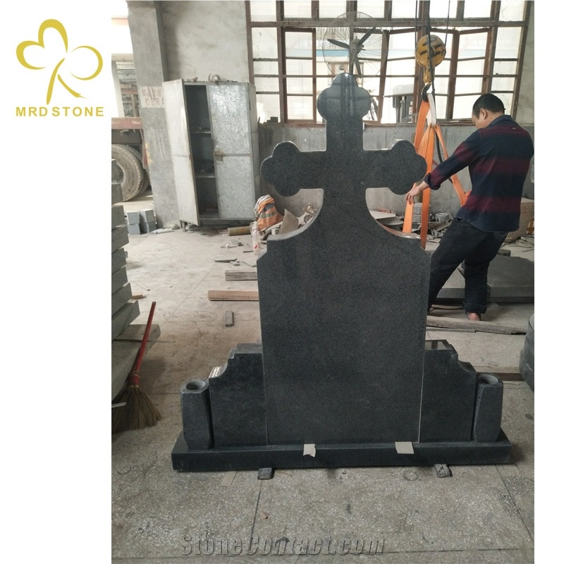 China G654 Polished Granite Gross Headstone