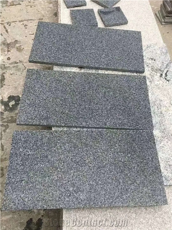 China  HN G654 Dark Grey Flamed Granite Paving Stones