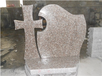 G664 Rose Granite Polished Tombstone Nagrobek