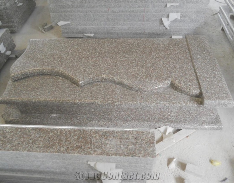 G664 Rose Granite Polished Tombstone Nagrobek