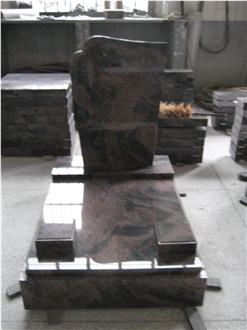 Indian Aurora Granite Red Flame And Black Pattern Monument