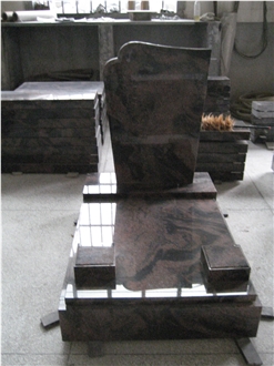 Indian Aurora Granite Red Flame And Black Pattern Monument