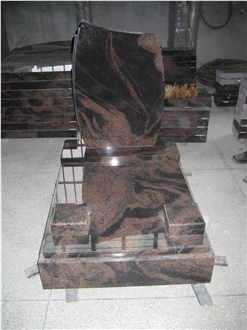 Indian Aurora Granite Red Flame And Black Pattern Monument