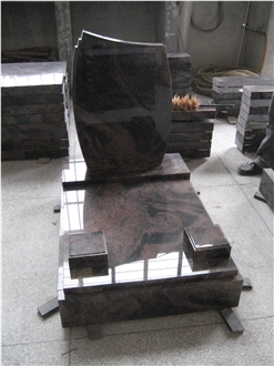 Indian Aurora Granite Red Flame And Black Pattern Monument