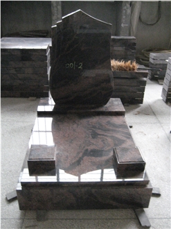 Indian Aurora Granite Red Flame And Black Pattern Monument
