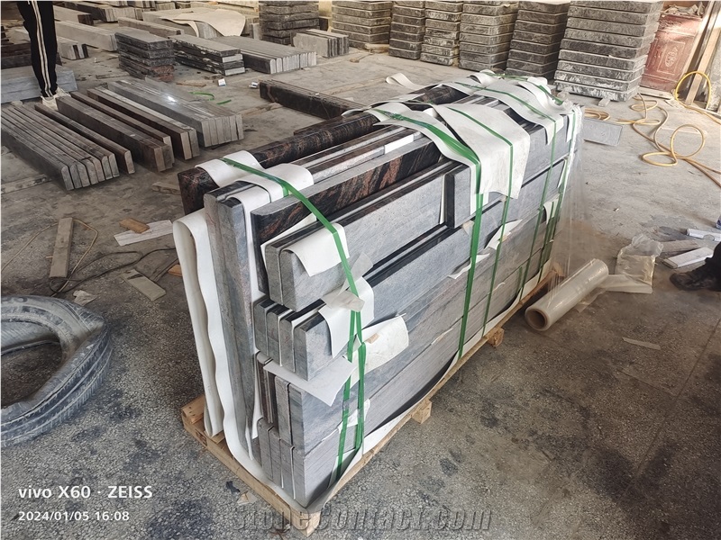 Natural Red Aurora India Granite Polish Tombstone