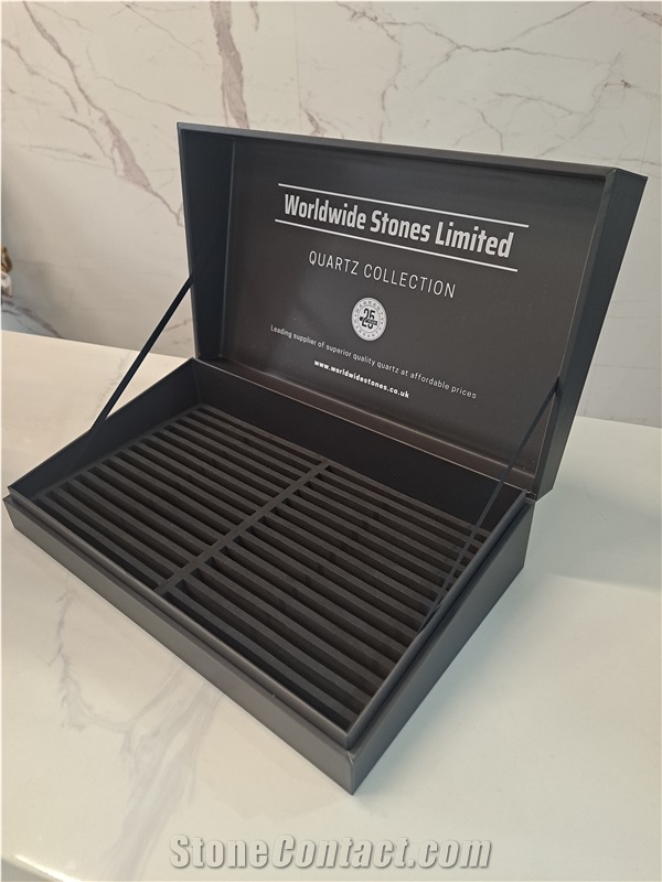 Black Flip-Top Box - Supported By Ribbon -With Foot Pads