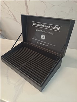 Black Flip-Top Box - Supported By Ribbon -With Foot Pads