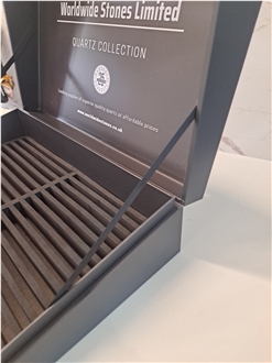 Black Flip-Top Box - Supported By Ribbon -With Foot Pads
