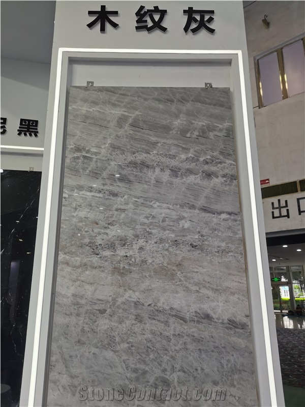 Wood Grain Gray Marble Slab